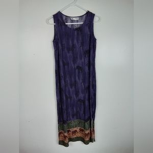 Dress Barn | Purple Safari Print Maxi Dress w/ Matching Top , 6